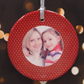 Personalised Christmas Red Polka Dots Ornament