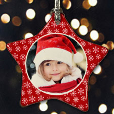Personalised Sparkling Snowflakes Star Shaped Ornament