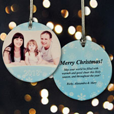 Personalised Flurry Of Snow Ornament