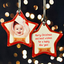 Personalised Frosted With Love Star Shaped Ornament