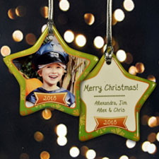 Personalised Joyfully Sweet Star Shaped Ornament