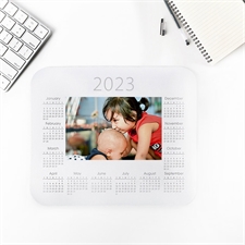 Photo Mouse Pad Calendar, White