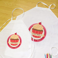 My Little Cupcake Personalised Aprons, Adult & Kids Set
