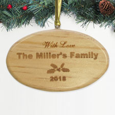 Personalised Engraved Holiday Memories Wood Ornament