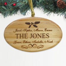 Personalised Engraved Wishing You Happiness Wood Ornament