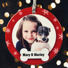 Doggie's Christmas Personalised Photo Porcelain Ornament