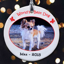 World's Best Dog Personalised Photo Porcelain Ornament