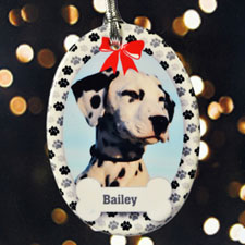 Personalised Paw Prints On Our Heart Porcelain Ornaments