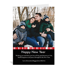 Red Merry Miracle Personalised Portrait Photo Christmas Card