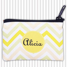 Yellow Chevron Personalised Coin Purse