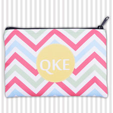 Coral Lime Green Chevron Personalised Coin Purse