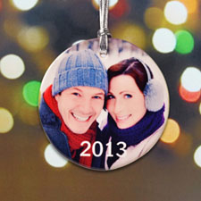 First Christmas Personalised Photo Porcelain Ornament