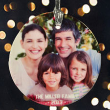 Our Loving Family Personalised Photo Porcelain Ornament