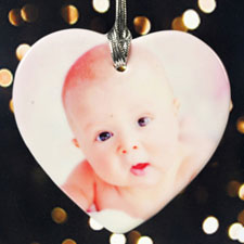 Personalised Baby's First Christmas Heart Shaped Ornament