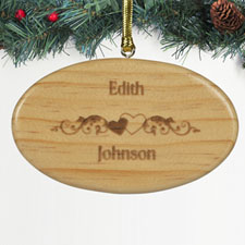 Personalised Engraved The Couple Wood Ornament