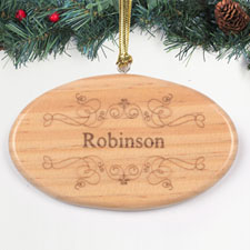 Personalised Engraved Heartwarming Wishes Wood Ornament