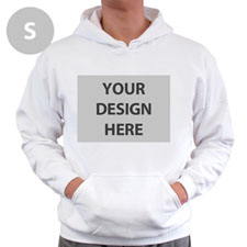 Personalised Custom Full Front No Zipper White Small Size Hoodie