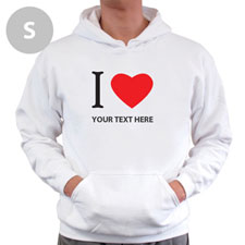 Personalised Personalised I Love (Heart) White Small Hoodie