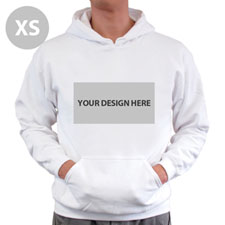 Personalised Hoodies Custom Landscape Image & Text White Without Zipper Extra Small Size