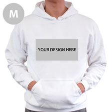 Custom Landscape Image & Text White Without Zipper Medium Size Hoodies