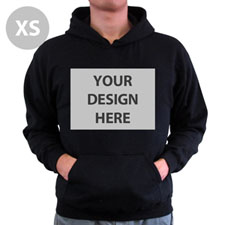 Personalised Hoodies Custom Full Front No Zipper Black Extra Small Size