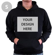 Personalised Custom Full Front No Zipper Black Small Size Hoodies