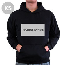 Personalised Hoodies Custom Landscape Image & Text Black Without Zipper Extra Small Size Hoodie