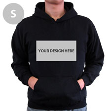 Personalised Custom Landscape Image & Text Black Without Zipper Small Size Hoodies