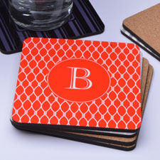 Personalised Red Monogrammed (One Coaster)