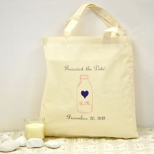 Personalised Wedding Purple Mason Jar Cotton Tote Bag