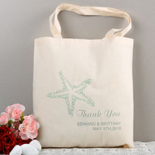 Personalised Starfish Beach Wedding Cotton Tote Bag
