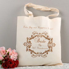 Swirly Script Bridesmaid Personalised Gift Cotton Tote Bag