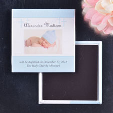 Just Had My Baby Boy Baptized Square Photo Magnet