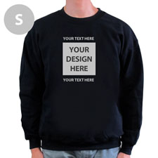 Design Your Own Image & Two Text Lines Black S Sweatshirt