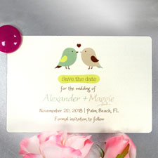 Love Birds Personalised Save The Date Photo Magnets