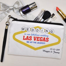 Personalised Personalised Las Vegas Wedding Bridesmaid Gift Wristlet Bag (Medium Inch)