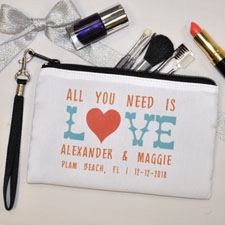 Personalised Personalised Love Wedding Wristlet Bag (Medium Inch)