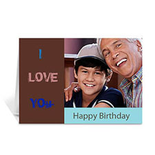 Custom Chocolate Brown Photo Birthday Cards, 5