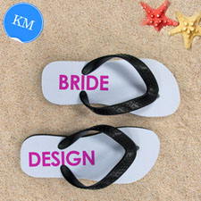 Design My Own Bride Design Kids Medium Flip Flops