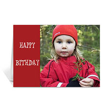 Custom Classic Red Photo Birthday Cards, 5