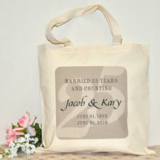 25Th Wedding Anniversary Custom Cotton Tote Bag