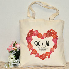 Romance Heart Custom Cotton Tote Bag