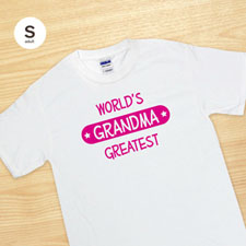 Custom Print World's Greatest Grandma White Adult Small T Shirt