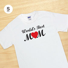 Custom Print World's Best mum White Adult Small T Shirt