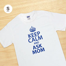 Custom Print Keep Calm And White Adult Small T Shirt