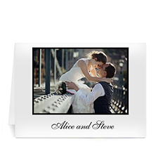 Custom Classic White Wedding Photo Cards, 5