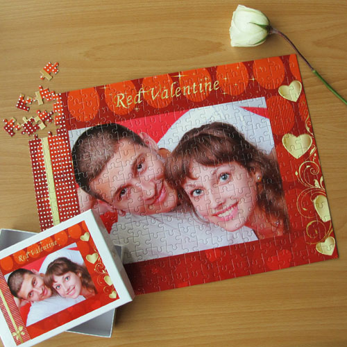Personalised Red Valentine Personalised Photo Puzzle 12