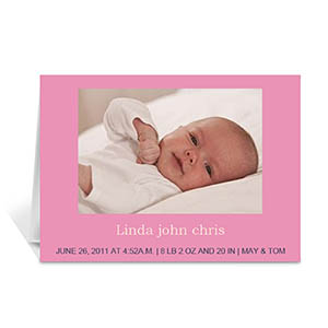 Personalised Baby Pink Photo Cards, 5