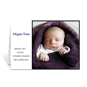 Personalised White Baby Photo Greeting Cards, 5