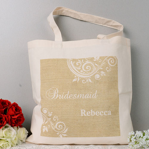Personalised White Lace Tote Bag